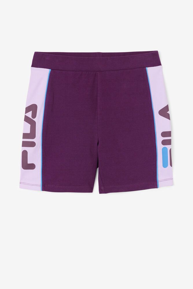 Fila Davina Bike Purple Shorts Womens - NZ 28415-RJXH